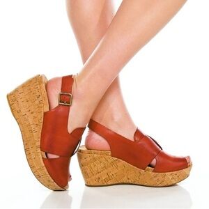 Kork-Ease Alex Sandal Platform wedge heel‎ Size 10M